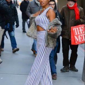 PH5  Blue, Pink, White Striped Knit Jumpsuit